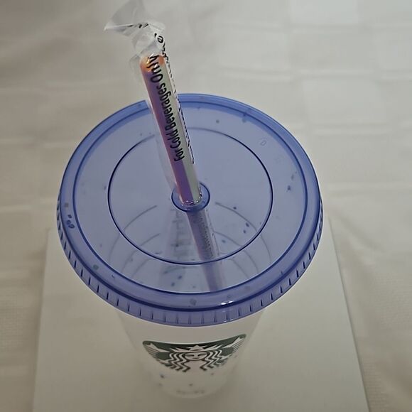 Starbucks Plastic Cold Beverage Cup  With Straw 24oz Clear - Picture 7 of 16